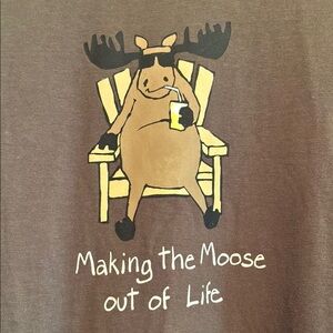 Vintage, New old stock, Hatley Short Sleeve Tee with Funny Moose Graphic